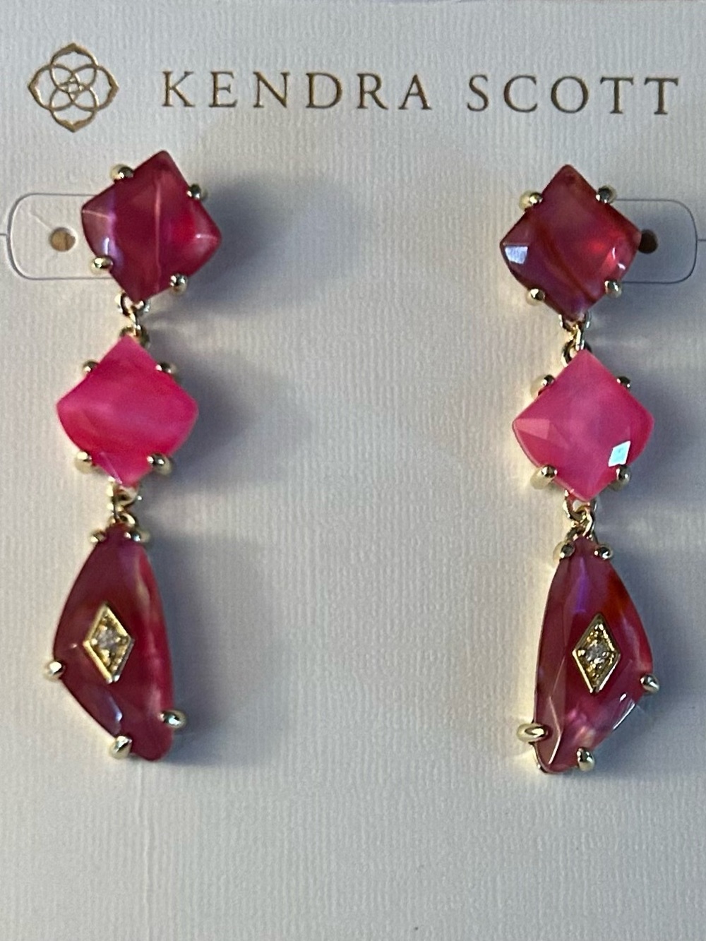 Kendra Scott Bianca Gold Linear Earrings - Picture 2 of 11